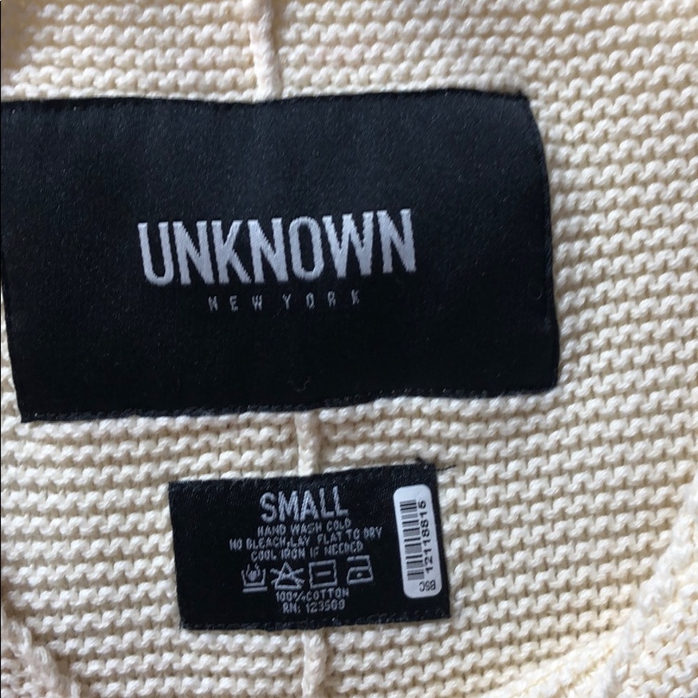 Men’s Cream Unknown New York Asymmetrical Sweater - Picture 7 of 8